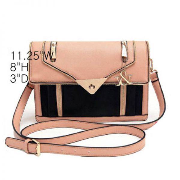 Pink Two Tone Fashion Shoulder Handbag - HNA 151