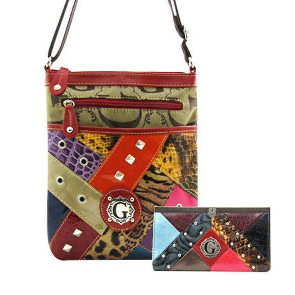 Red G-Style Messenger Bag with Wallet - KE1270-KW180