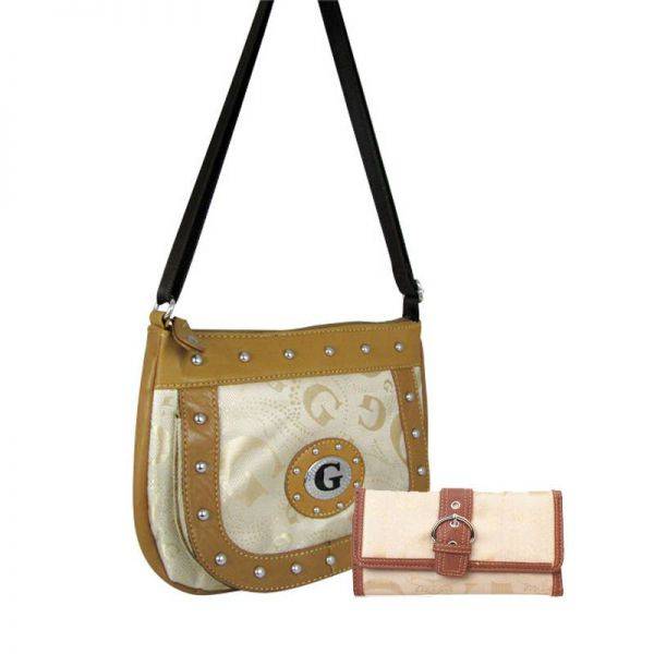 Tan G-Style Messenger Bag with Wallet - KE1337-KW260