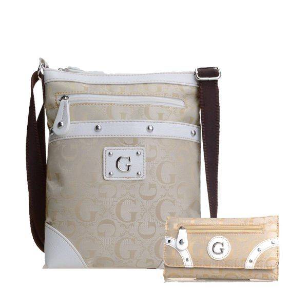 White G-Style Messenger Bag with Wallet - KE1527-311