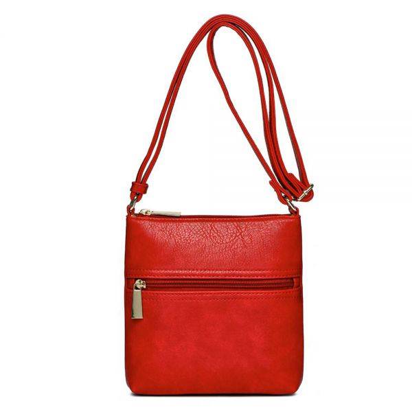 Red Solid Front Pocket Messenger Bag - SAC 5786