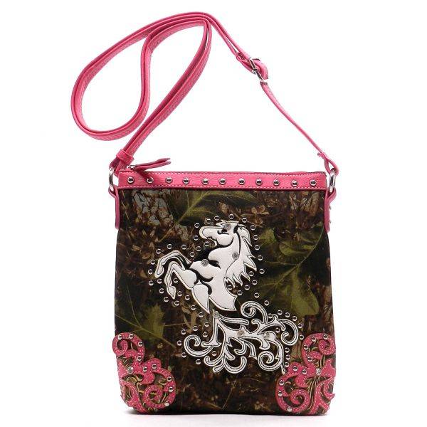 Fuchsia 'Horse & Nature' Western Messenger Bag - FML29 4699