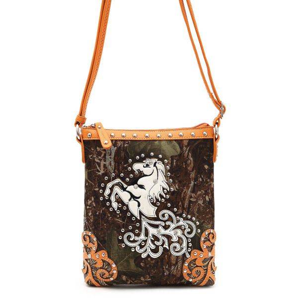 Orange 'Horse & Nature' Western Messenger Bag - FML29 4699