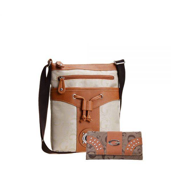 Tan G-Style Messenger Bag with Wallet - KE1542-264