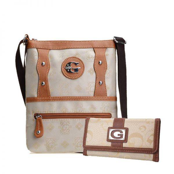 Tan Signature Style Messenger Bag with Wallet - KE1518-KW261 Set