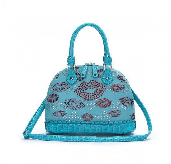 Turquoise Western Fashion Stone Lips Cute Handbag - LPE 8569