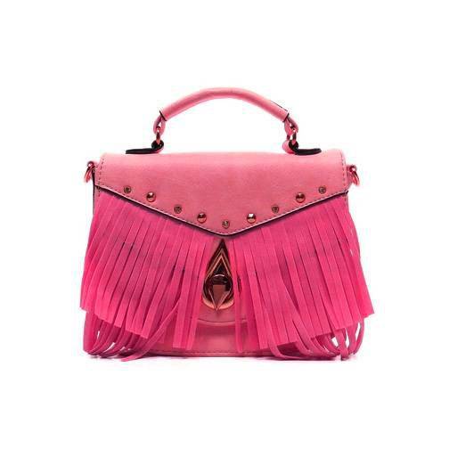 Fuchsia Fashion Fringe Messenger Bag - LS0292