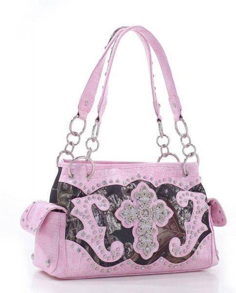 Pink 'Mossy Ork' Western Shoulder Handbag - MT1-53113 MP